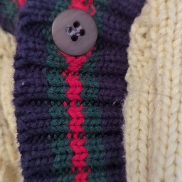 Kitestrings vintage cable knit youth cardigan sweater - Picture 3 of 4